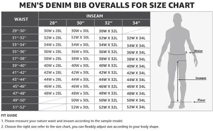 🔥Last Day Promotion!🔥Men's Denim Bib Overalls, Workwear with Adjustable Straps and Convenient Tool Pockets