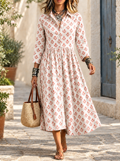 New Arrivals🔥 Bohemian style floral print midi dress