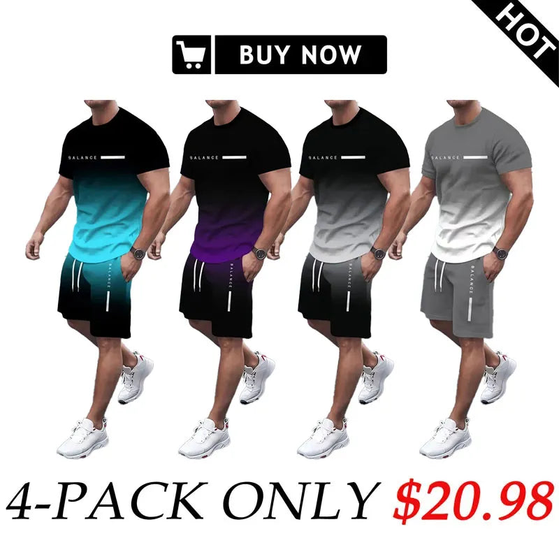 ⚡ Men's Gradient Fitness 2-Piece Set