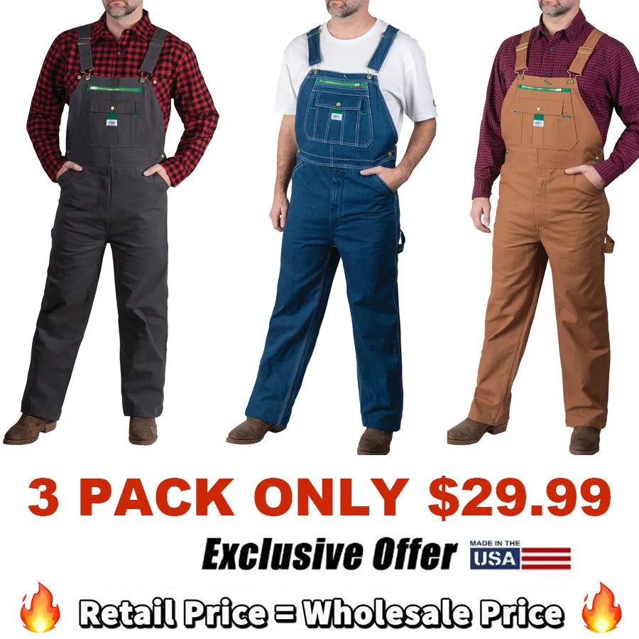 BUY 2 GET 1 FREE🔥Men's Denim Stonewashed Bib Overall
