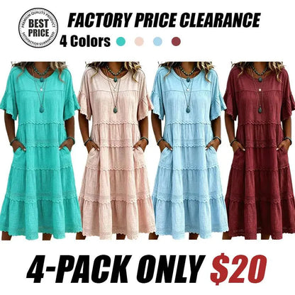 🔥Cool & breathable fabric🍃Women's Vintage Patchwork Lace Dress.