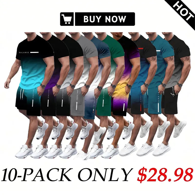 ⚡ Men's Gradient Fitness 2-Piece Set