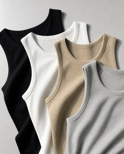 💝💝Men's Wide Strap Ribbed Tank Top