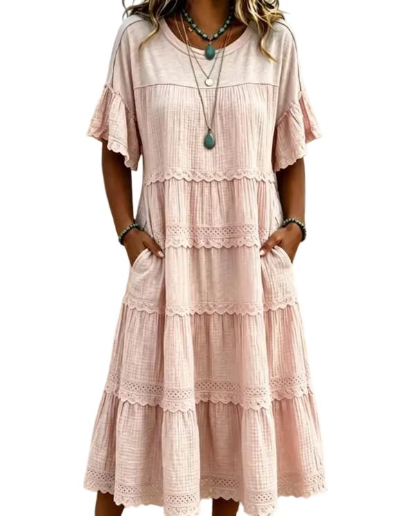 🔥Cool & breathable fabric🍃Women's Vintage Patchwork Lace Dress.