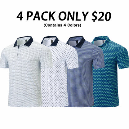 Men's Classic Polo Shirts Contrast Collar Short Sleeve Casual Solid Stylish and Printed Polo