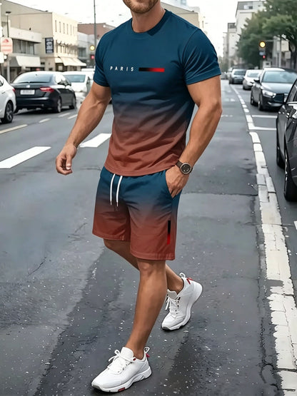 ⚡ Men's Gradient Fitness 2-Piece Set