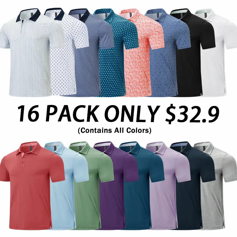 Men's Classic Polo Shirts Contrast Collar Short Sleeve Casual Solid Stylish and Printed Polo