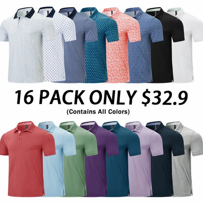 Men's Classic Polo Shirts Contrast Collar Short Sleeve Casual Solid Stylish and Printed Polo
