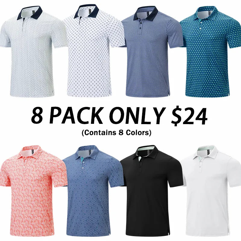 Men's Classic Polo Shirts Contrast Collar Short Sleeve Casual Solid Stylish and Printed Polo