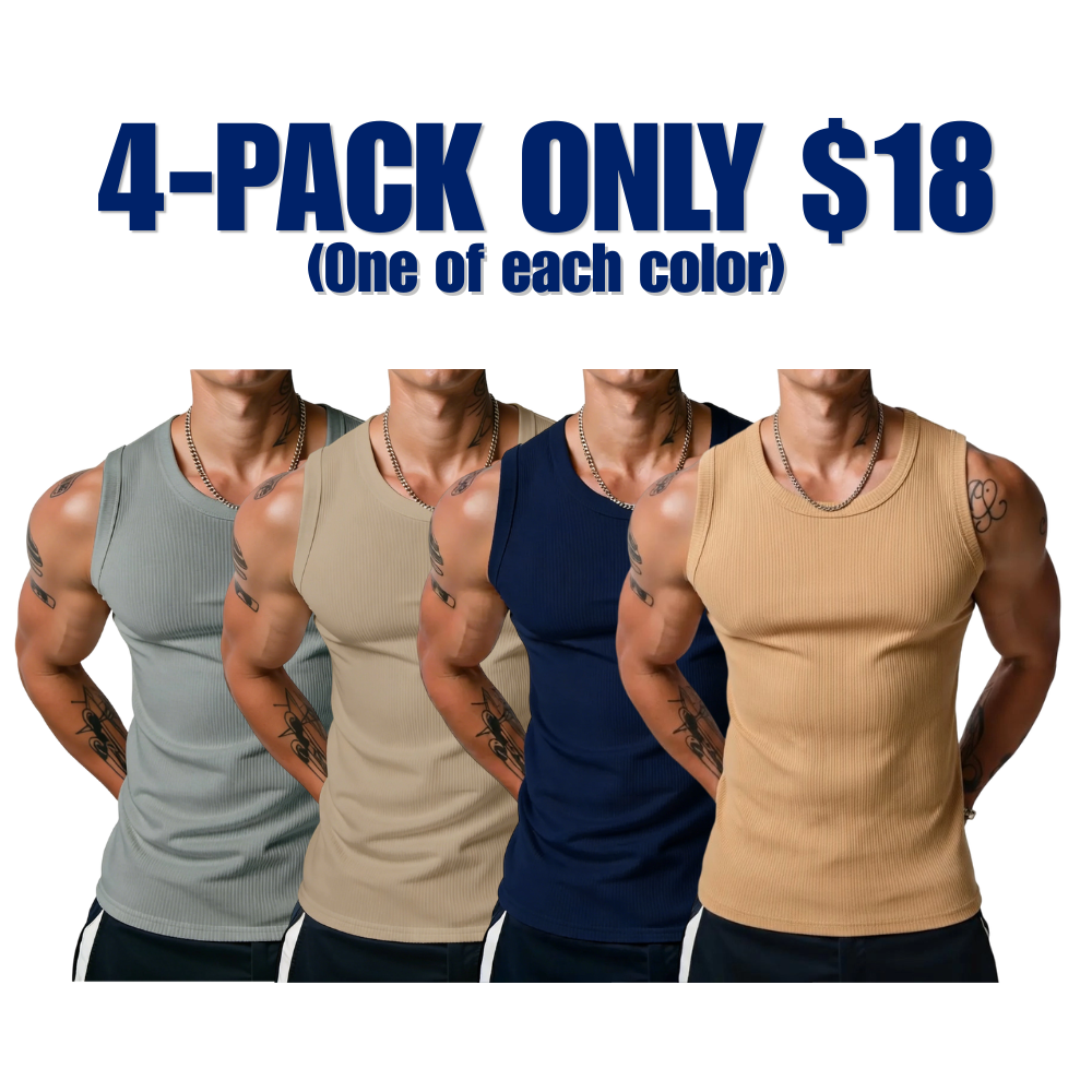 💝💝Men's Wide Strap Ribbed Tank Top