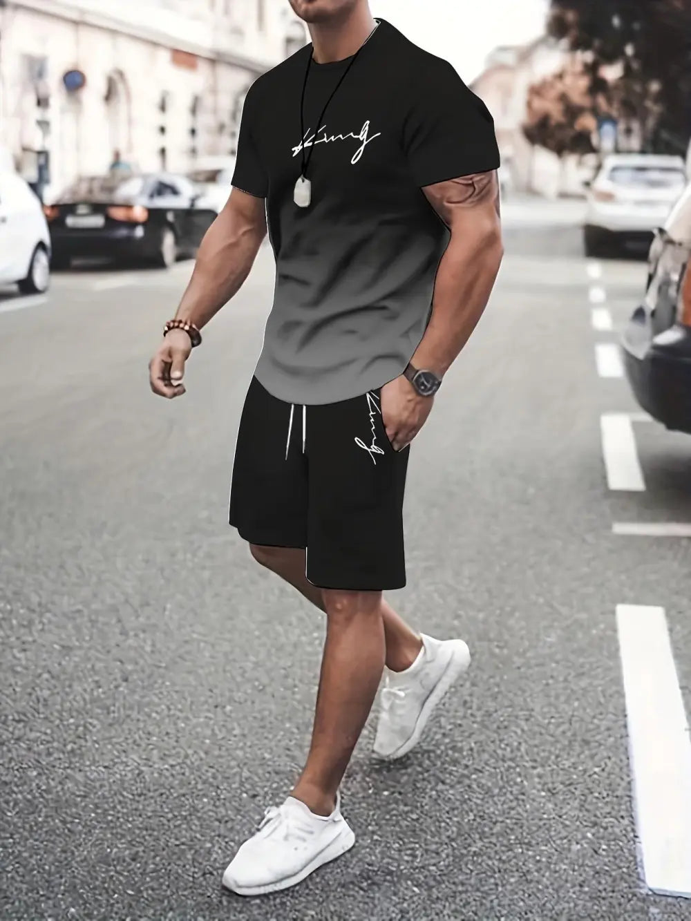 ⚡ Men's Gradient Fitness 2-Piece Set