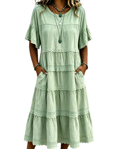 🔥Cool & breathable fabric🍃Women's Vintage Patchwork Lace Dress.
