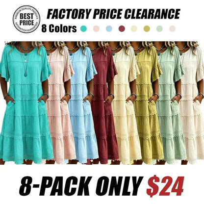 🔥Cool & breathable fabric🍃Women's Vintage Patchwork Lace Dress.