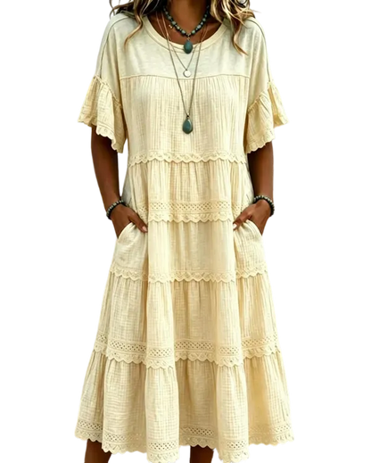 🔥Cool & breathable fabric🍃Women's Vintage Patchwork Lace Dress.