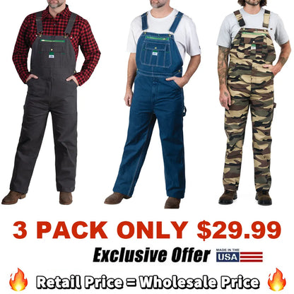 BUY 2 GET 1 FREE🔥Men's Denim Stonewashed Bib Overall