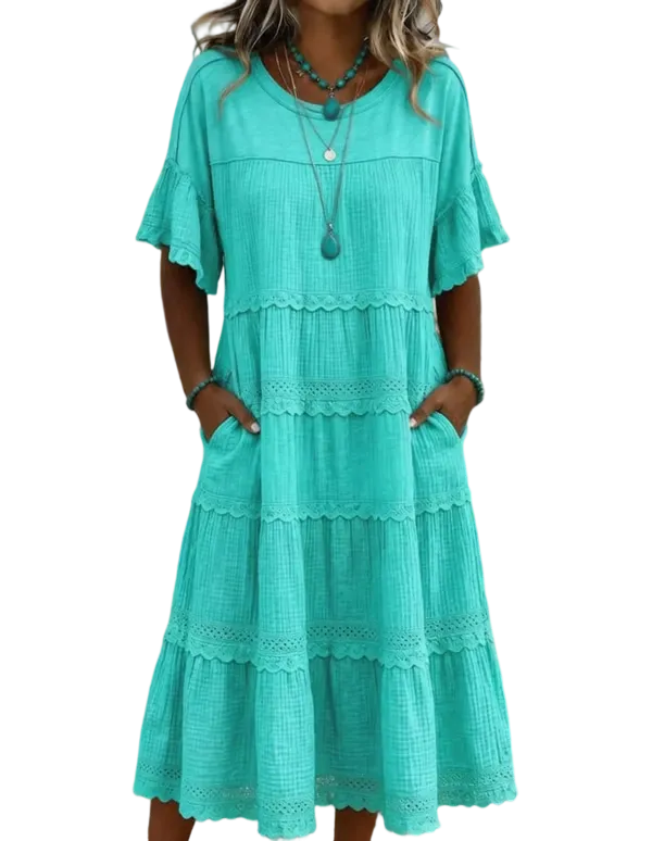 🔥Cool & breathable fabric🍃Women's Vintage Patchwork Lace Dress.