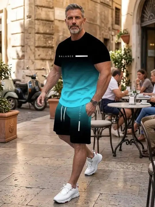 ⚡ Men's Gradient Fitness 2-Piece Set