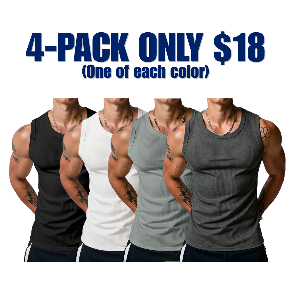 💝💝Men's Wide Strap Ribbed Tank Top