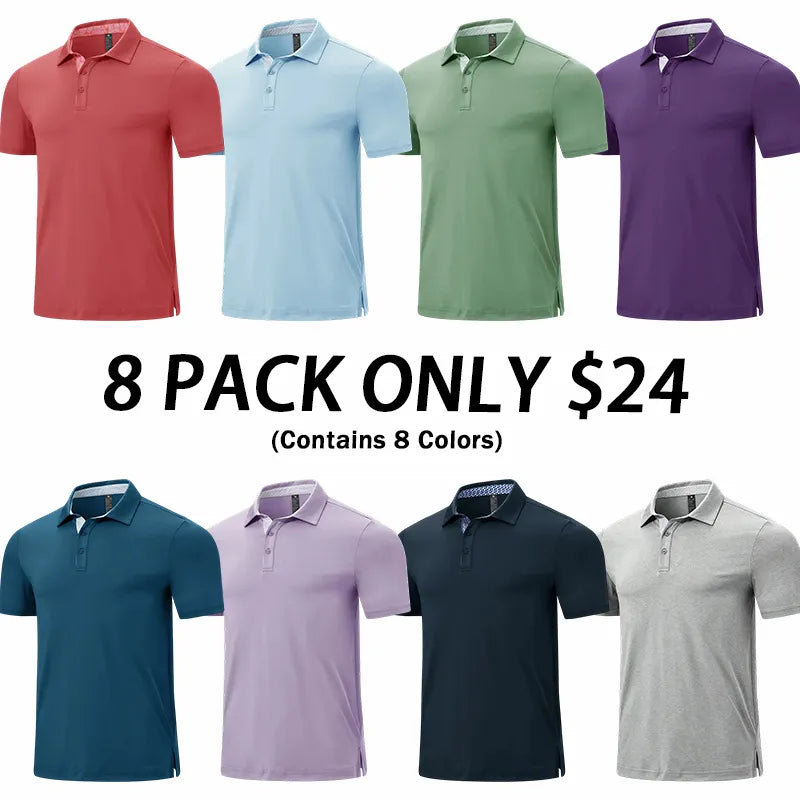 Men's Classic Polo Shirts Contrast Collar Short Sleeve Casual Solid Stylish and Printed Polo