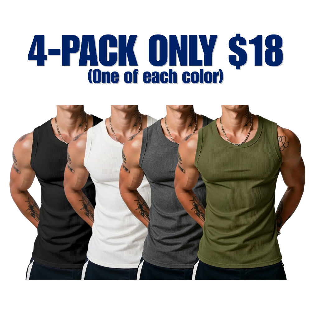 💝💝Men's Wide Strap Ribbed Tank Top