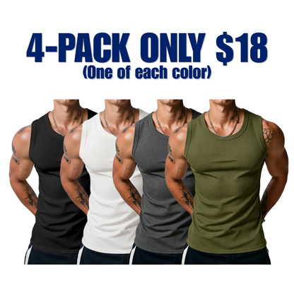 💝💝Men's Wide Strap Ribbed Tank Top