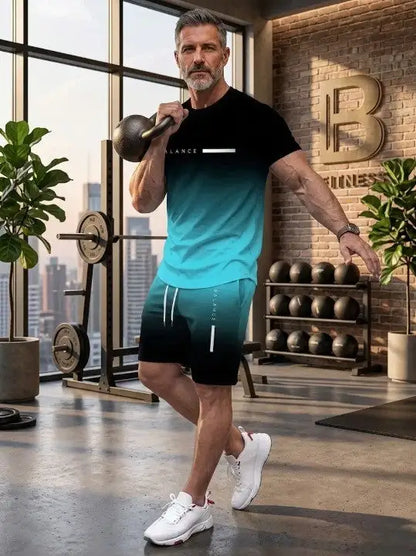 ⚡ Men's Gradient Fitness 2-Piece Set